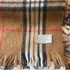 Classic Tan Plaid Scarf